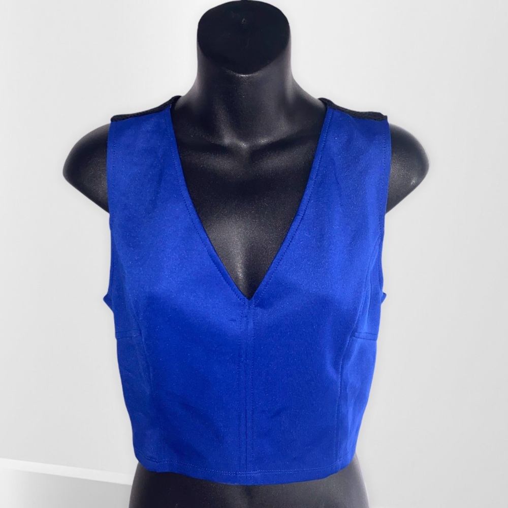 Forever 21 Zip Up Crop Top (Mesh Back) SIZE L